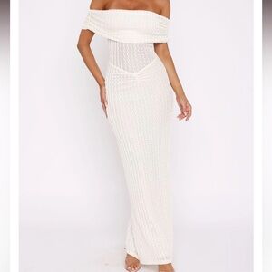 White Fox Boutique Strapless Cream Dress
